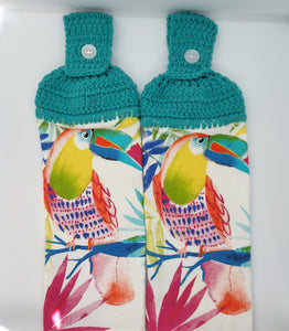 Tropical Toucan Bird Hanging Kitchen Towel Set