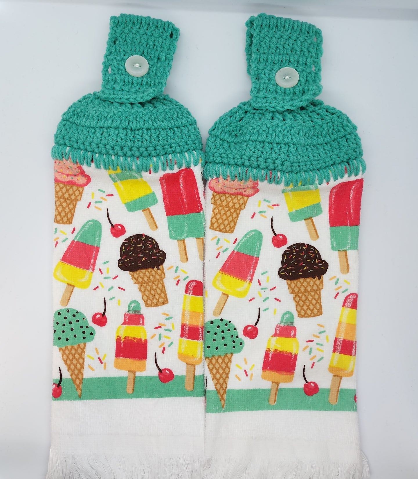 Ice Cream & Popsicles Desserts Hanging Kitchen Towel Set