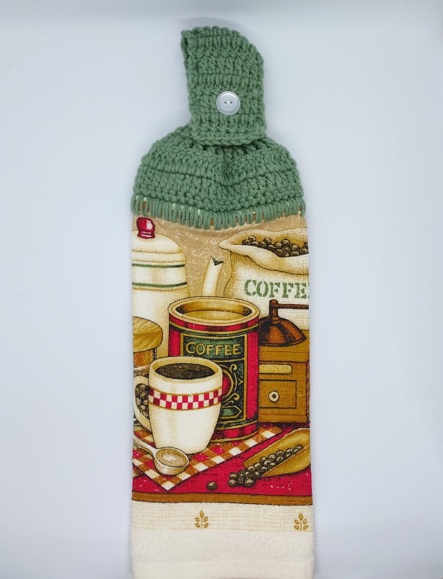 Coffee Java Cup of Joe Single Hanging Kitchen Towel Topper