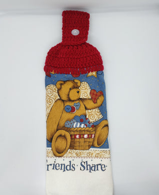 Primitive Country Bear Single Hanging Kitchen Towel Topper