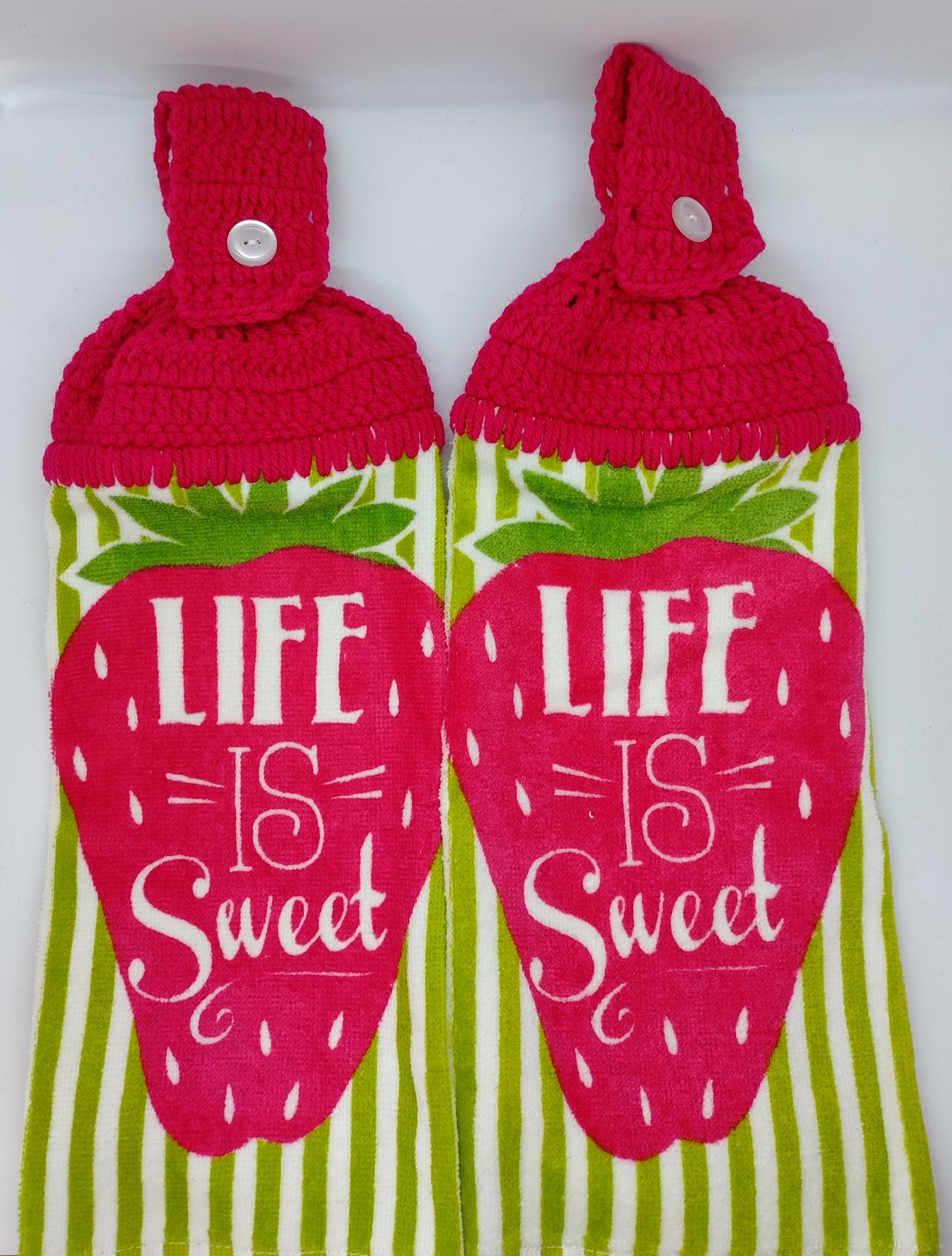 Life Is Sweet Strawberry Hanging Kitchen Towel Set