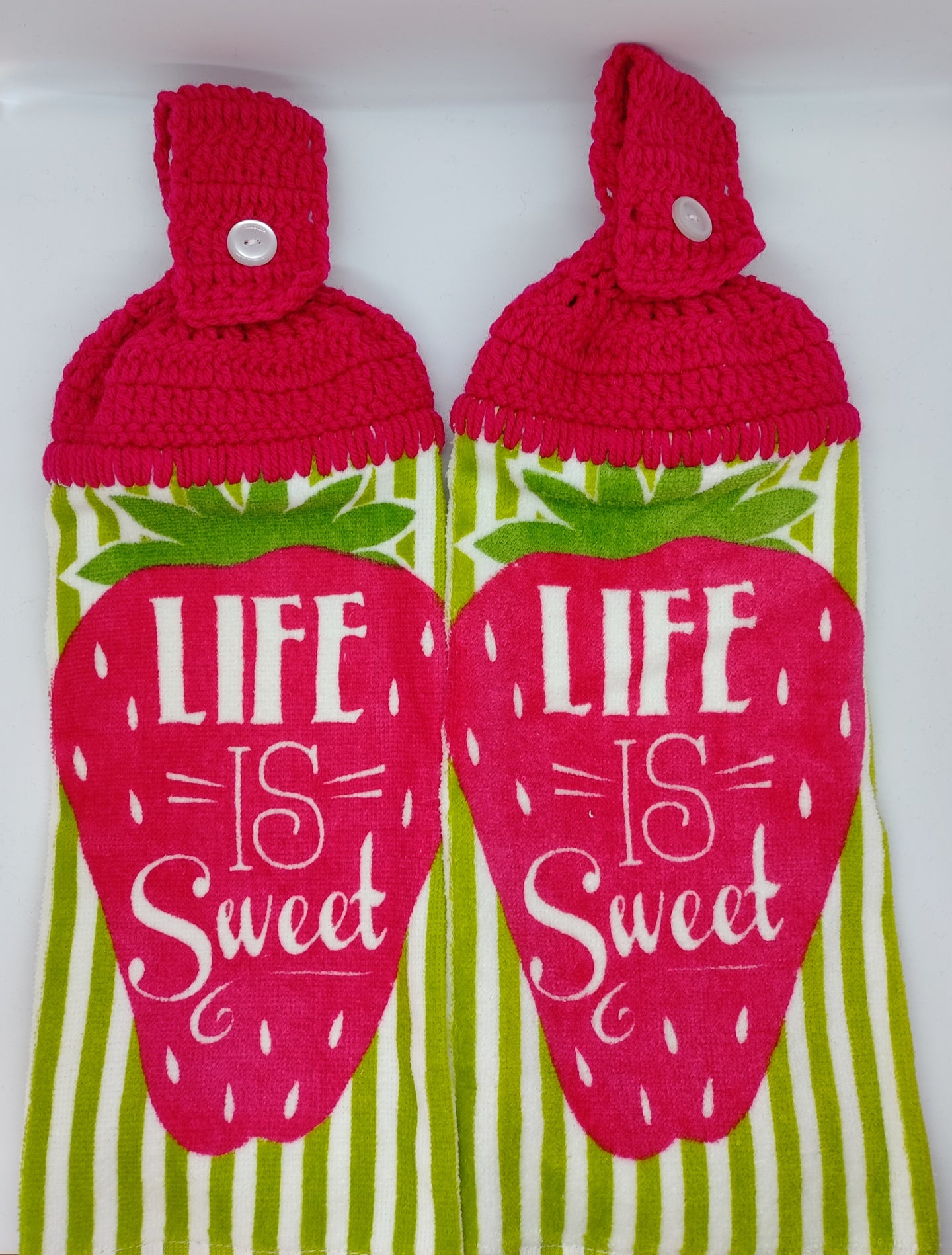 Life Is Sweet Strawberry Hanging Kitchen Towel Set