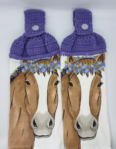 Floral Horse Hanging Kitchen Towel Set