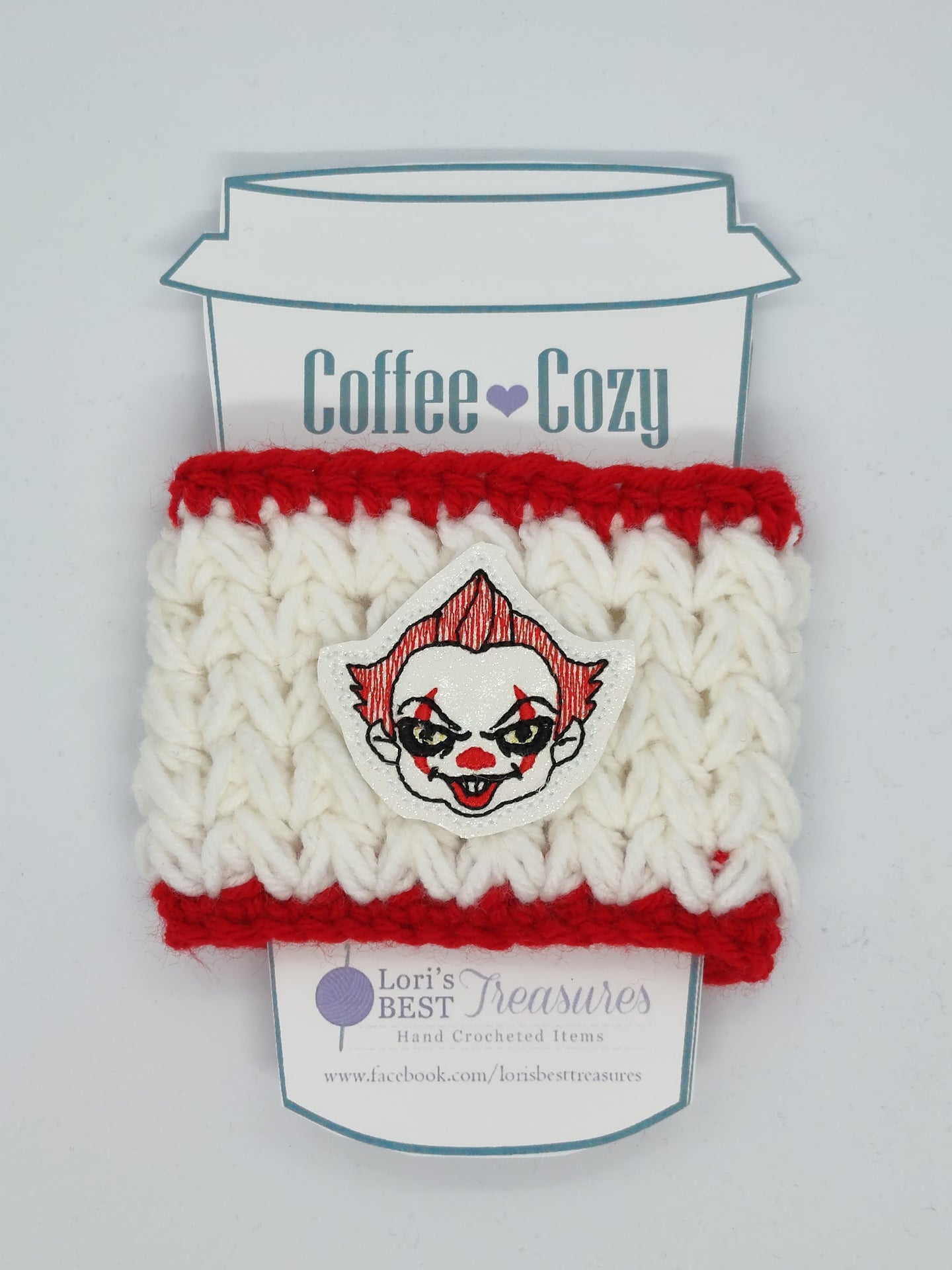 Horror Clown Coffee Cup Cozy