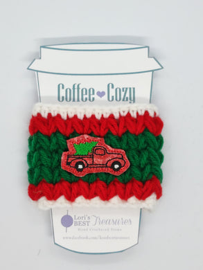 Old Pickup Truck Christmas Tree Coffee Cup Cozy