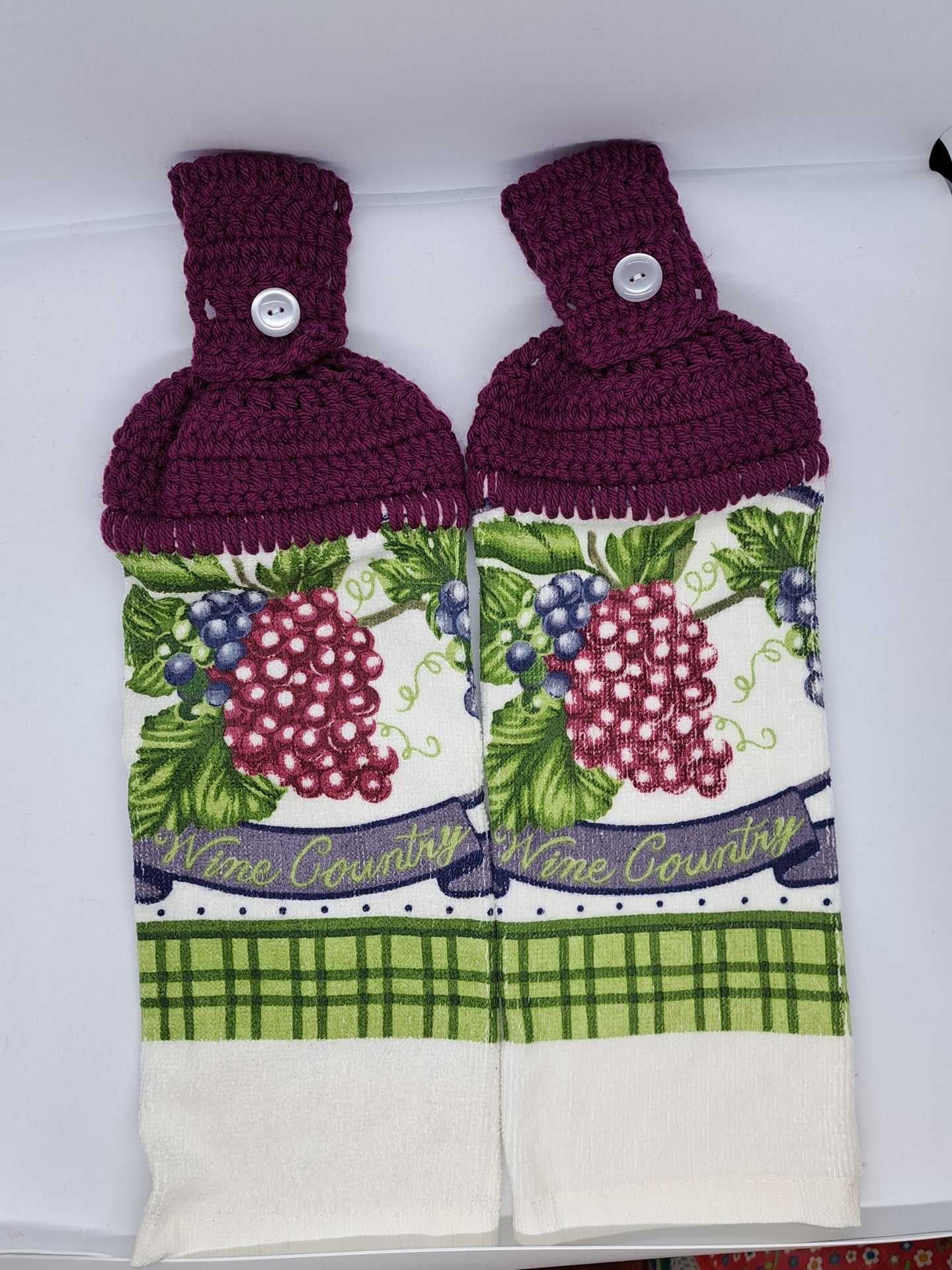 Grape Wine Country Hanging Kitchen Towel Set