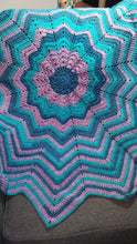 Load image into Gallery viewer, 12 Point Star Baby Blanket in Blues &amp; Purples