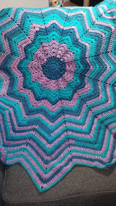 12 Point Star Baby Blanket in Blues & Purples