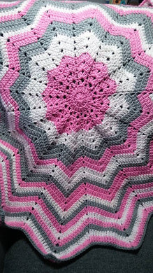 12 Point Star Baby Blanket Pink Gray White Bubble Pop