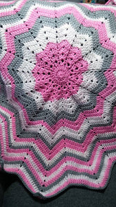 12 Point Star Baby Blanket Pink Gray White Bubble Pop