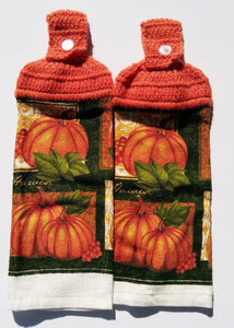Pumpkins Fall Autumn Hanging Kitchen Towel Set