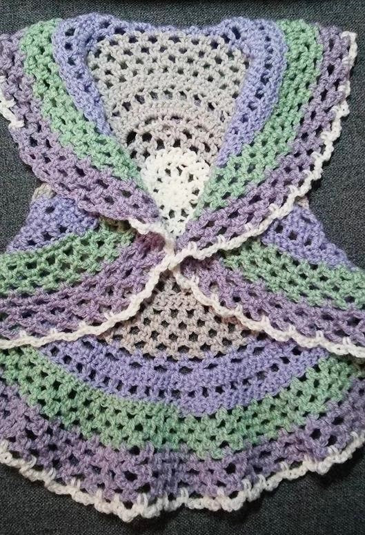 Girls Ring Around The Rosie Vest Size 4T Lavender Sage Gray Off White