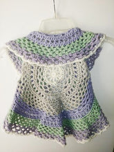 Load image into Gallery viewer, Girls Ring Around The Rosie Vest Size 4T Lavender Sage Gray Off White