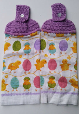 Easter Egg Chicks Hanging Kitchen Towel Set