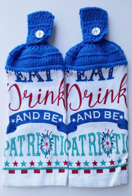 Eat Drink & Be Patriotic Hanging Kitchen Towel Set