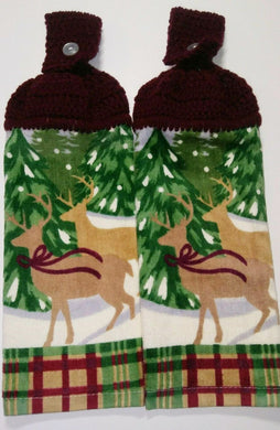 Christmas Deer Hanging Kitchen Towel Set