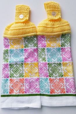 Geometric Mandala Shapes Hanging Kitchen Towel Set