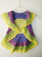 Load image into Gallery viewer, Girls Ring Around The Rosie Vest Size 2T-3T Macroon Yellow Greens Circle Vest