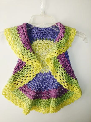 Girls Ring Around The Rosie Vest Size 2T-3T Macroon Yellow Greens Circle Vest
