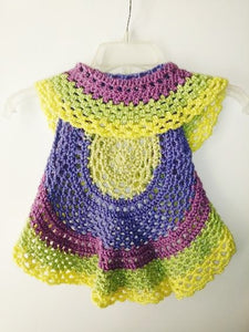 Girls Ring Around The Rosie Vest Size 2T-3T Macroon Yellow Greens Circle Vest
