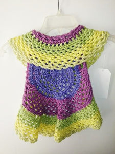 Girls Ring Around The Rosie Vest Size 4T Macroon Yellow Greens Circle Vest