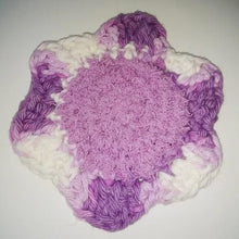 Load image into Gallery viewer, Flower Kitchen Durable Dish  Pot Scrubbies 4&quot; x 4&quot; Shades of Lavender White
