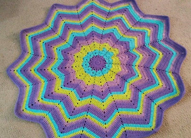 12 Point Star Baby Blanket Purples Greens Pixie Pop