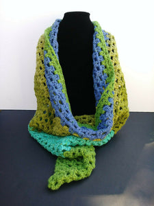 Triangle Scarf Shawl Green Blue Teal Blueberry Kiwi Women's Accessories