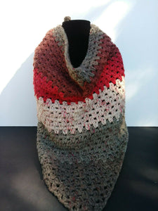 Triangle Scarf Shawl Red Velvet Red Gray Women's Winter Accessories