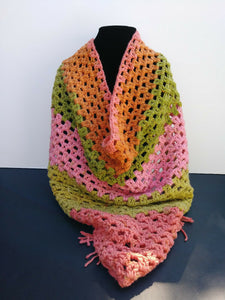 Triangle Scarf Shawl Lime Green Pink Strawberry Kiwi Women's Accessories