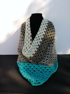 Triangle Scarf Shawl Cake Pop Blues & Grays Women's Accessories