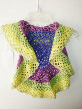 Load image into Gallery viewer, Girls Ring Around The Rosie Vest Size 4T Macroon Yellow Greens Circle Vest
