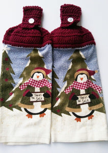 Christmas Penguin Hanging Kitchen Towel Set