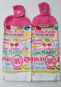 Cherry Blueberry Strawberry Hanging Kitchen Towel Set
