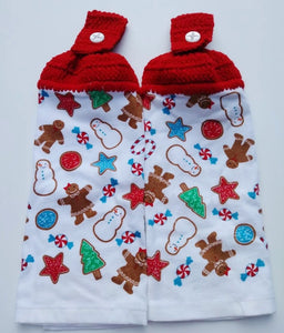 Christmas Tree Santa Gingerbread Man Snowman Kitchen Towel